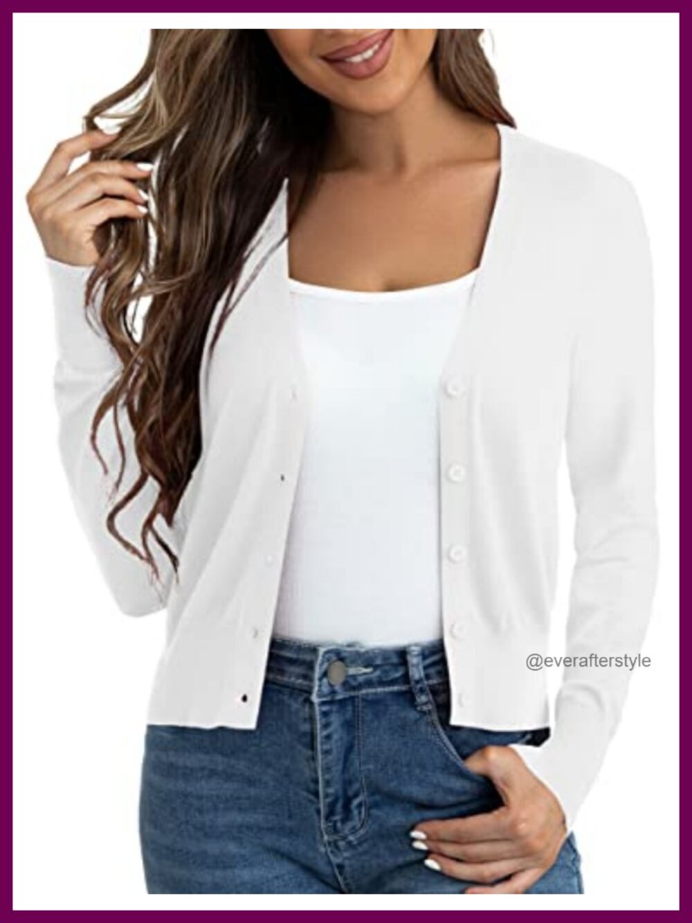 Cropped Cardigan Sweater Lightweight Knit Viscose V-Neck Button Up